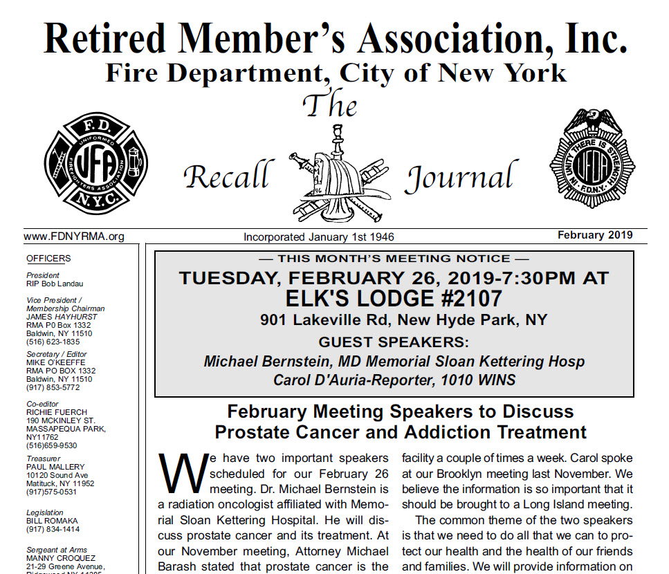 Michael Barasch and Richard Alles Featured in Retired Member's Association Newsletter