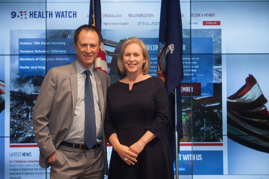 Michael Barasch and Senator Gillibrand at 9/11 Health Watch Benefit