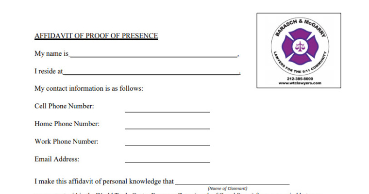 Affidavit of Proof of Presence